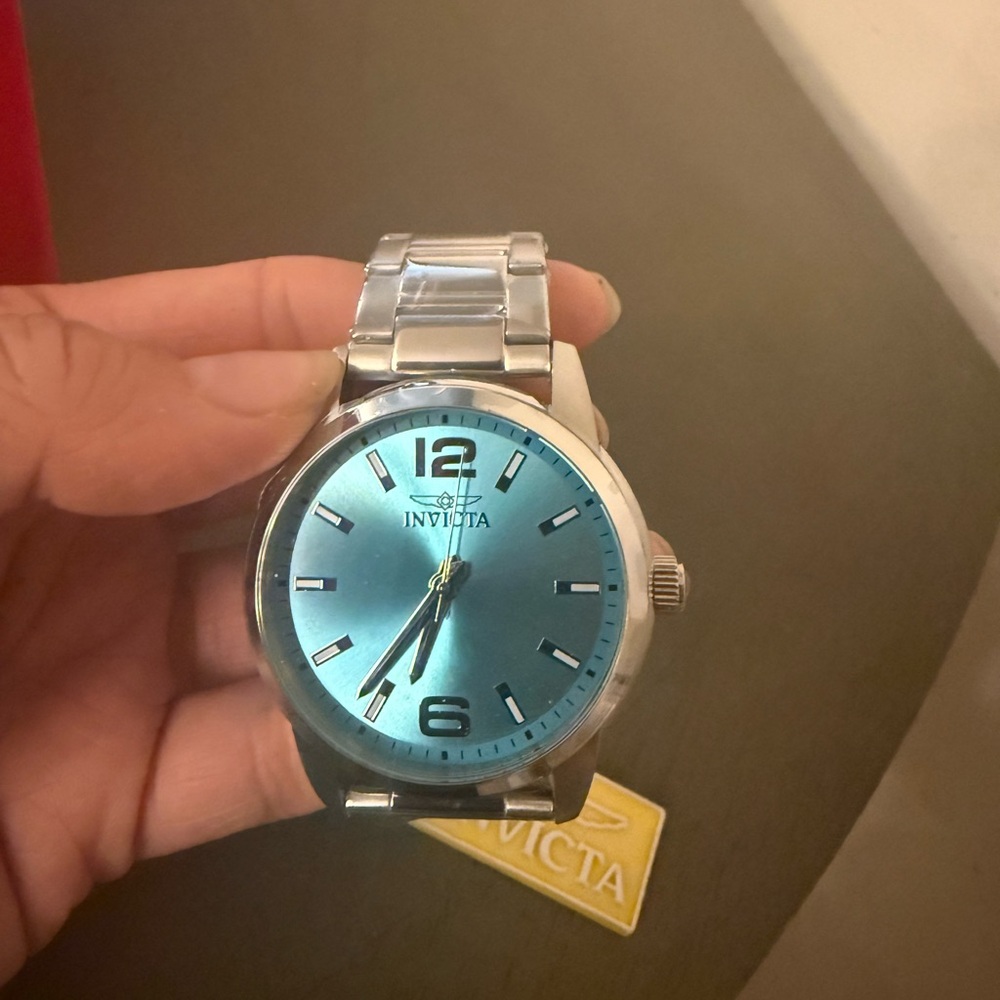 Invicta Silver Watch with Yellow Tag